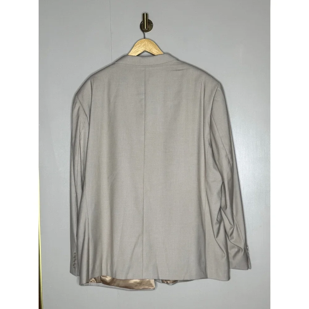 Caravelli Italy Mens Beige Oxford 2B Blazer Superior 150s Sport‎ Coat 44R 54R